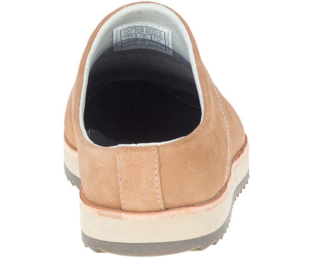 Merrell Slip Ons Khaki - Juno Clog Suede - Womens 62AWEQIHC
